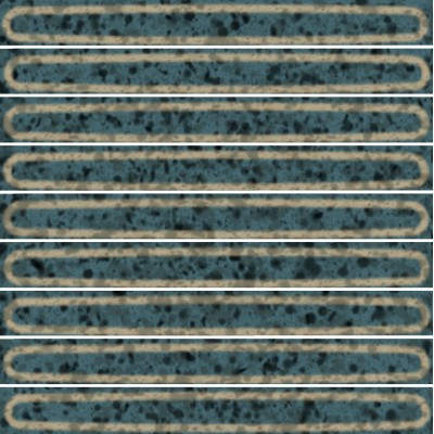 Плитка KMD2SOB002BN Декор чипсет Далия бирюзовый тёмный глянцевый 20x20x0,95