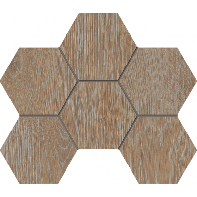 Мозаика Мозаика KW01 Kraft Wood Rusty Beige Hexagon структурированный 25x28,5