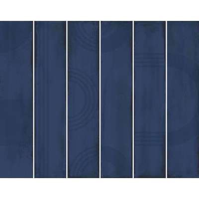 Плитка KMP3STA007RN6X Панно Мажорель синий тёмный глянцевый (из 6 частей 6х28,5) 36x28,5x1