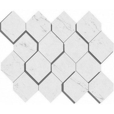 Мозаика AS4A Marvel Stone Carrara Pure Mosaico Esagono 3D 28,2X35,3