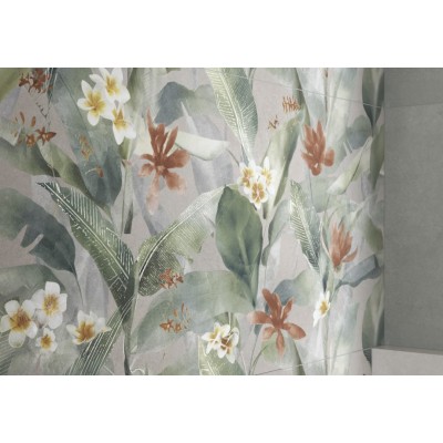 Керамогранит 17551 Floresta цветы синий ректификат 60x120