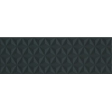 Плитка 12121R Диагональ черный структура обрезной 25x75