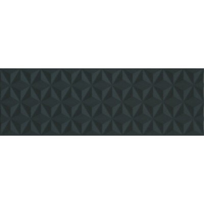Плитка 12121R Диагональ черный структура обрезной 25x75