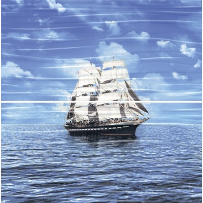 Плитка STG/A437/2x/11106R Панно Тиррено Фрегат обрезной (2 части) 60х60