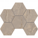 Мозаика BR02 Bernini Hexagon Beige Мозаика неполированная 25x28,5