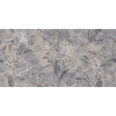 Керамогранит 17551 Floresta цветы синий ректификат 60x120