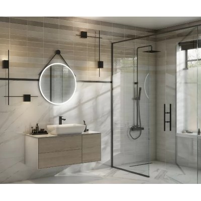 Плитка 9037 Тракай серый светлый глянцевый 8.5x28.5