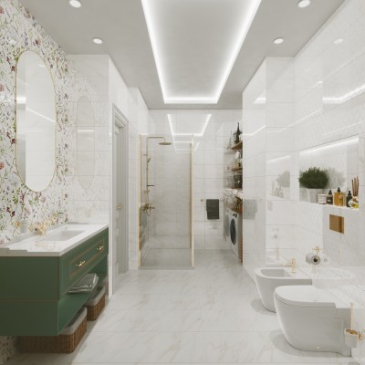 Плитка Вставка Луизиана D панно (из 2-х плиток) 30х60