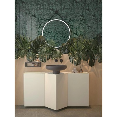 Плитка SFD001 Декор Сантана 3 структура зеленый темный глянцевый 15х15