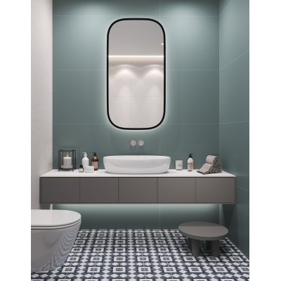 Плитка Декор Апрель черный-2 25х50