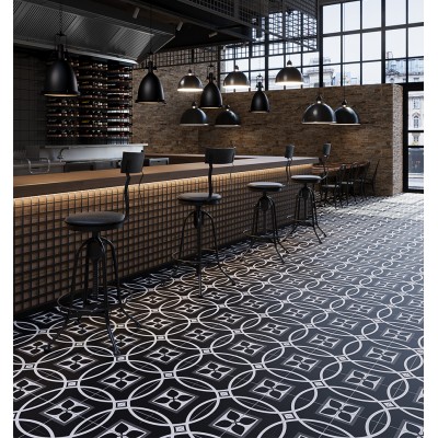 Плитка Декор Апрель черный-2 25х50