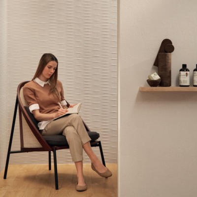 Плитка A578 3D Wall Carve Leaf White 40x80