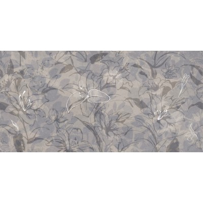 Керамогранит 17551 Floresta цветы синий ректификат 60x120