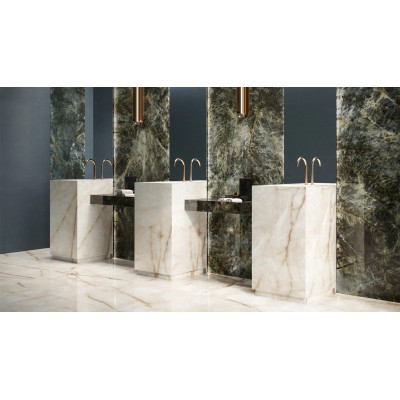 Керамогранит 610130007465 Stellaris Carrara Ivory Battiscopa Nat 7.2x80