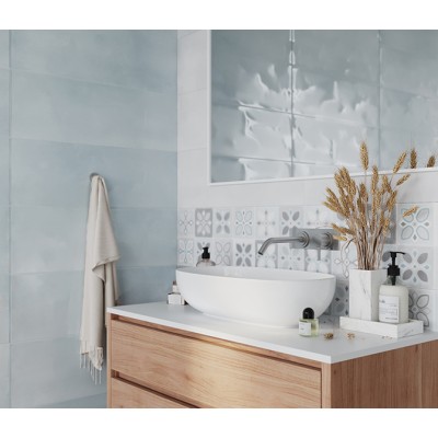 Плитка LBU052D Lissabon рельеф белый 25x75