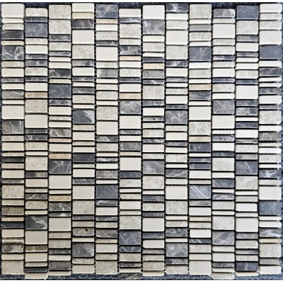 Мозаика PIX319 Cream Nova,Dark Emperador,Light Emperador матовая 310х307х6