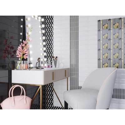 Плитка AD/B376/16013 Этуаль чёрный декор 7.4*15