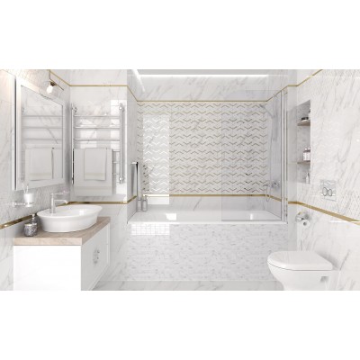 Мозаика MM60126 Декор мозаичный Lord белый 20х60