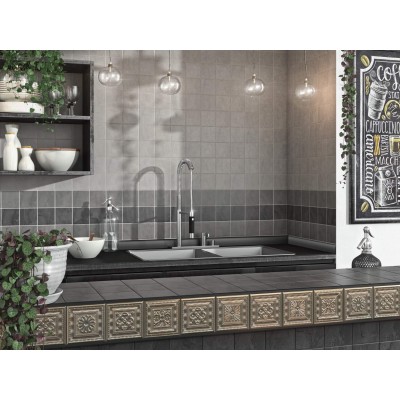 Керамогранит 1301H Дегре чёрный (полотно 29,8х39,8 из 12 частей 9,8х9,8)