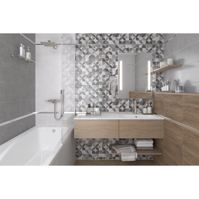 Плитка 34085 Focus серый узор 25х50