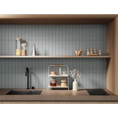 Плитка KM26370 Медина 2 зелёный матовый структура 6x28,5x1