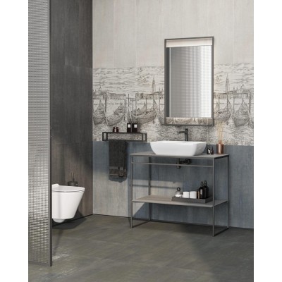 Плитка SPA070R Бордюр Гварди синий матовый обрезной 30x2,5x1,9