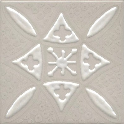 Плитка KMD3STA018GN Декор Бахия 2 серый светлый глянцевый 9,8x9,8x0,7