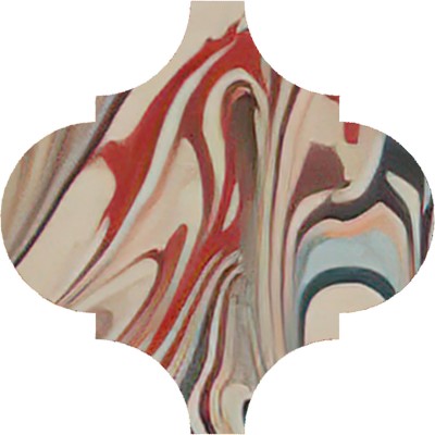 Плитка VT/A625/65000 Декор Арабески Венеция красный матовый 6,5x6,5x0,69