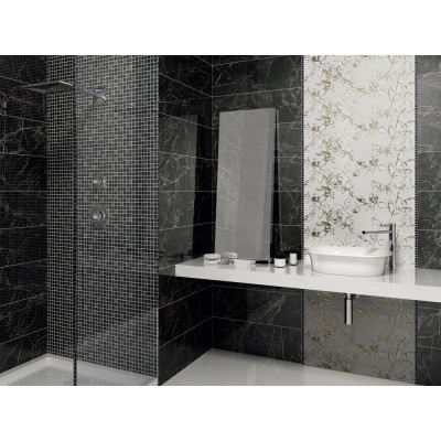 Плитка 12104R Астория черный обрезной 25x75