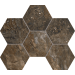 Мозаика BR04 Bernini Hexagon Dark Brown Мозаика полированная 25x28,5