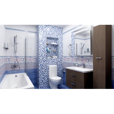 Плитка Декор Энигма платина серый полоски 25х50