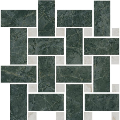 Мозаика T038/SG6542 Серенада мозаичный зеленый лаппатированный 32x32