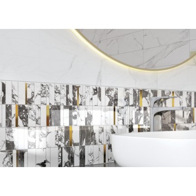 Плитка A16492 White stream белый 25x75