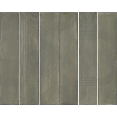 Плитка KMP3STA003RN6X Панно Мажорель зелёный глянцевый (из 6 частей 6х28,5) 36x28,5x1