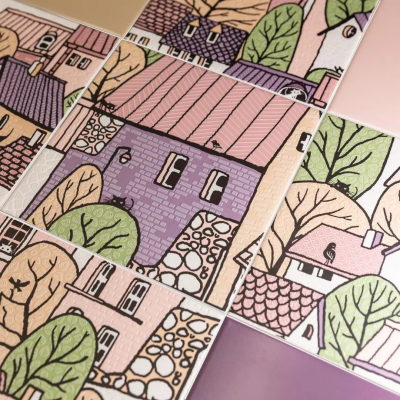 Плитка OS/A222/5009 Декор Городок 1 матовый 20x20