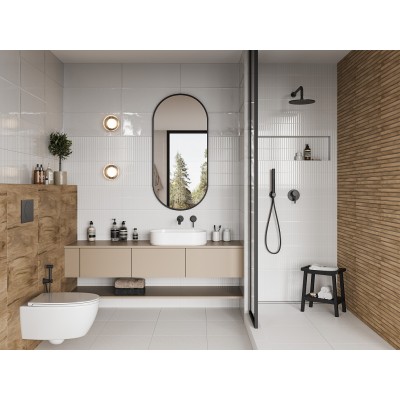 Плитка 010100001522 Simply white 01 рельеф 25х60