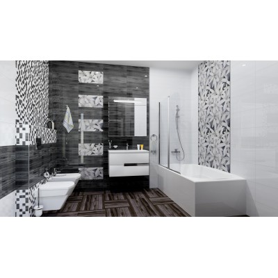 Плитка Декор Апрель бордовый-1 25х50