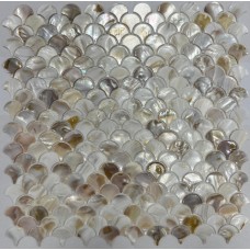 Мозаика PIX773 из натурального перламутра чешуя 25х25 300х300х2