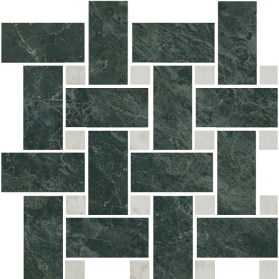 Мозаика T038/SG6542 Серенада мозаичный зеленый лаппатированный 32x32