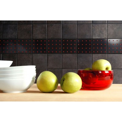 Керамогранит 5C13 Tarmac Black Inserto Borchia 3 45х45