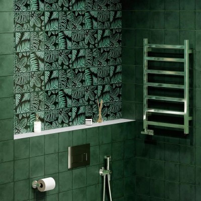 Плитка SFB001 Декор Сантана 1 структура зеленый темный глянцевый 15х15