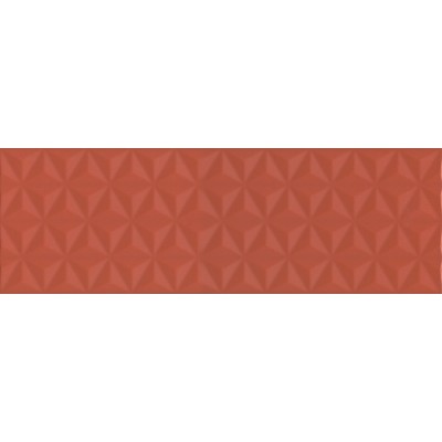 Плитка 12120R Диагональ красный структура обрезной 25x75