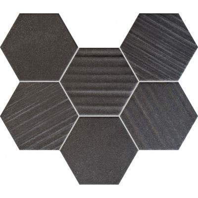 Мозаика Ms-Horizon hex black 28,9x22,1