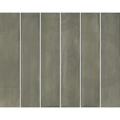 Плитка KMP3STA003RN6X Панно Мажорель зелёный глянцевый (из 6 частей 6х28,5) 36x28,5x1