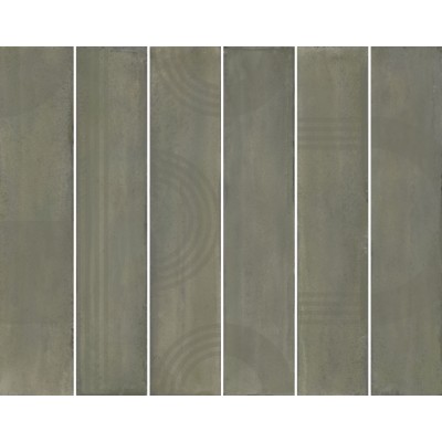 Плитка KMP3STA003RN6X Панно Мажорель зелёный глянцевый (из 6 частей 6х28,5) 36x28,5x1