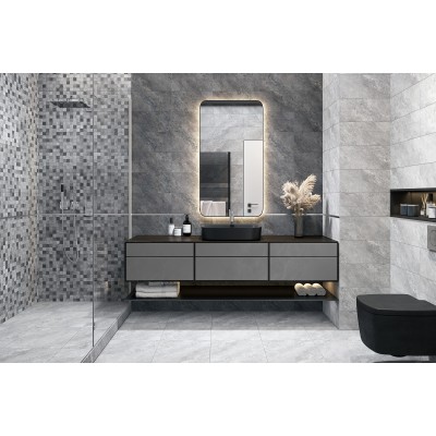 Плитка 1039-8219 Balance Темно-серый мозаика 40*20