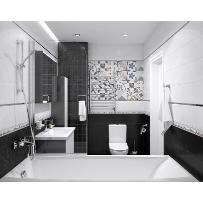 Плитка 60021 Alabama чёрный мозаика 20х60