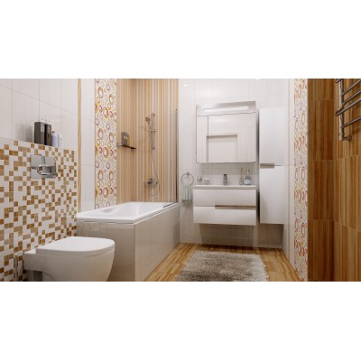 Плитка Декор Энигма платина серый полоски 25х50