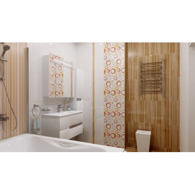 Плитка Декор Энигма платина серый полоски 25х50