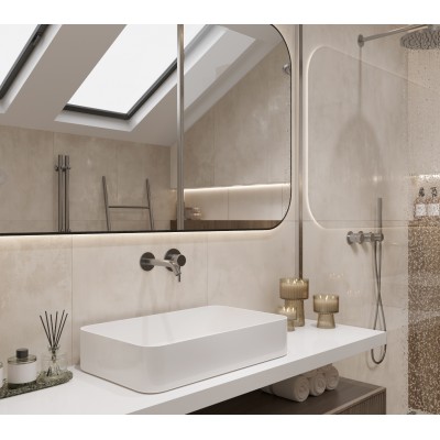 Керамогранит LP6012G0601R Festa Bianco белый глянцевые чернила 59,5х119,1